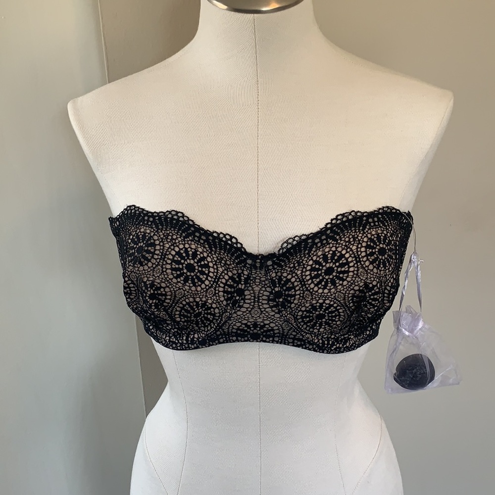 32D NWT Free People Starla Underwire Bra - Black - Picture 5 of 8